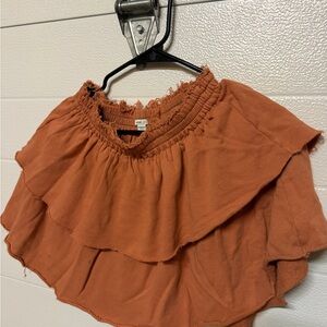 Aerie Rust Layered Blouse